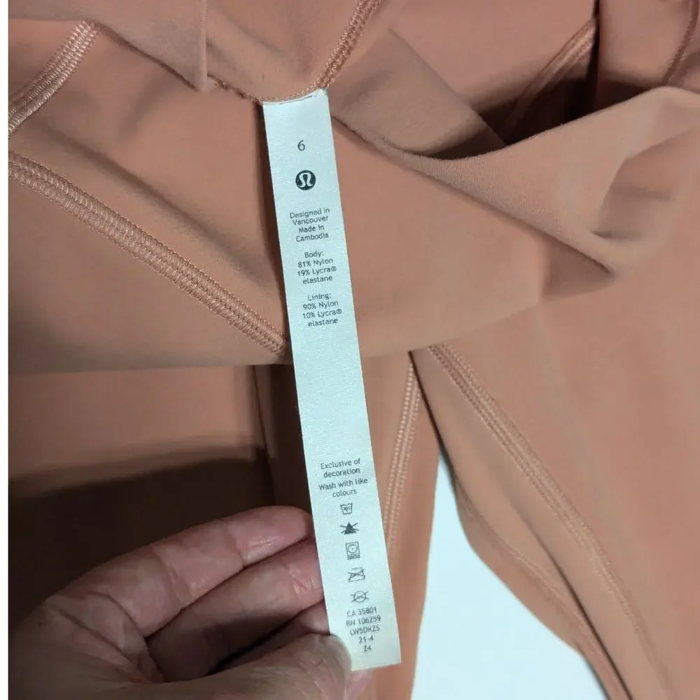 Lululemon Align High Rise Leggings 25in Pink Savannah Coral Orange WOmens 6